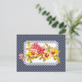 Pansy Flowers en Delicate Doily Briefkaart (Staand voorkant)
