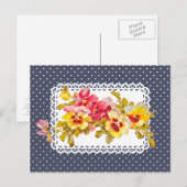 Pansy Flowers en Delicate Doily Briefkaart (Voorkant / Achterkant)