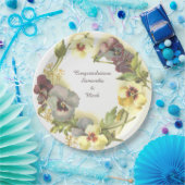 Pansy Flowers gepersonaliseerd Papieren Bordje (Feest)