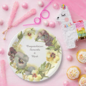 Pansy Flowers gepersonaliseerd Papieren Bordje (Feest)