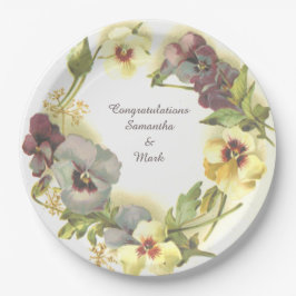 Pansy Flowers gepersonaliseerd Papieren Bordje