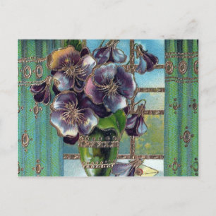 Pansy Flowers in Vase Briefkaart