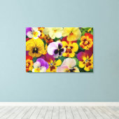 Pansy Flowers ~ Ingewikkeld Canvas Print (Insitu (Houten vloer))