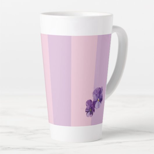 Pansy Flowers Latte Mok (Rechterhoek)