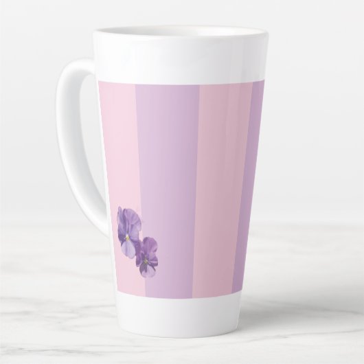 Pansy Flowers Latte Mok (Linkerhoek)