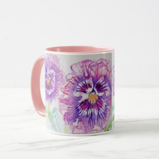 Pansy Flowers Mum Daughter Mok (Voorkant links)