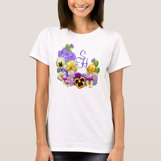 PANSY & FORGET-ME-NOT ~ Monogram T-Shirt (Voorkant)