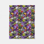 Pansy Fotocollage: Kaleidoscoop van Bloemschoonhei Fleece Deken (Voorkant)