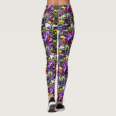Pansy Fotocollage: Kaleidoscoop van Bloemschoonhei Leggings (Achterkant)