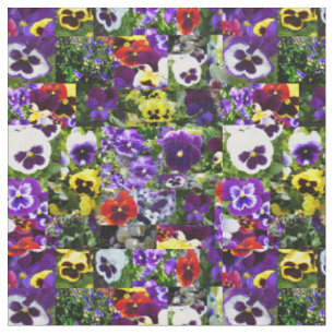 Pansy Fotocollage: Kaleidoscoop van Bloemschoonhei Stof