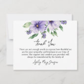 Pansy Funeral Thank You Card Bereavement Bedankkaart (Voorkant)