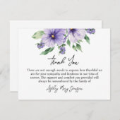 Pansy Funeral Thank You Card Bereavement Bedankkaart (Voorkant / Achterkant)