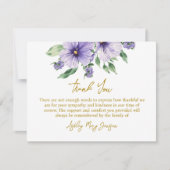 Pansy Funeral Thank You Card Bereavement Bedankkaart (Voorkant)
