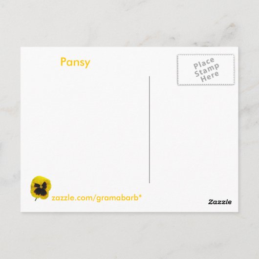 Pansy Garden Briefkaart (Achterkant)