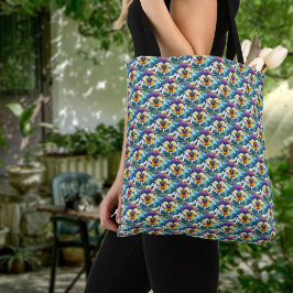 Pansy Garden Kleurrijke Moderne Bloemen Patroon Tote Bag