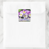 Pansy Gelukkig Birthday Vierkante Sticker (Tas)