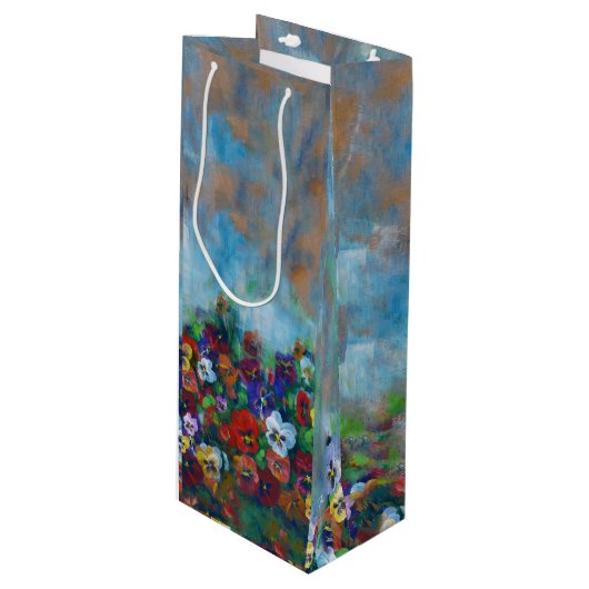 Pansy Gift Bag Wijn Cadeautas (Voorkant Gekanteld)