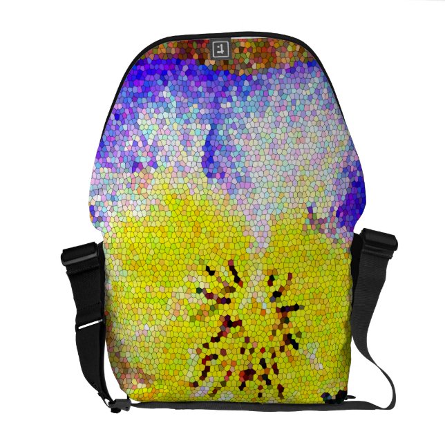 Pansy Glas in lood Rickshaw Messenger Bag (Achterkant Open)
