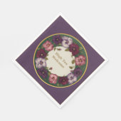 Pansy High Tea Napkins • Deep Plum & Gold Servet (Hoek)