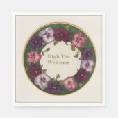Pansy High Tea Napkins • Ivory & Gold Servet (Voorkant)