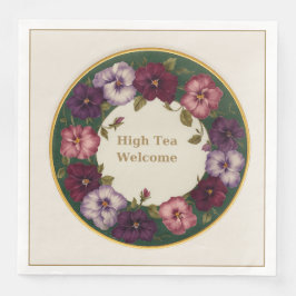 Pansy High Tea Napkins • Ivory & Gold Servet