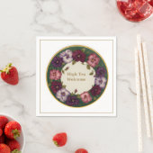 Pansy High Tea Napkins • White & Gold Servet (Insitu)