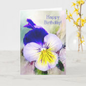 Pansy in het Engelse Garden Birthday Wenskaart Kaart (Gele Bloem)