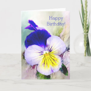 Pansy in het Engelse Garden Birthday Wenskaart Kaart
