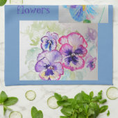 Pansy Iris Viola Flower Flowers Kitchen Tea Towel Theedoek (Gevouwen)