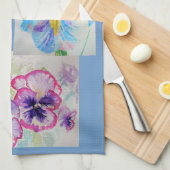 Pansy Iris Viola Flower Flowers Kitchen Tea Towel Theedoek (Quarter Fold)