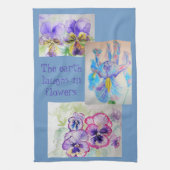 Pansy Iris Viola Flower Flowers Kitchen Tea Towel Theedoek (Verticaal)