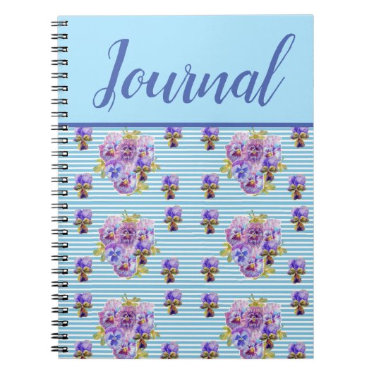 Pansy Journal Viola Blue Floral Notitieboek (Voorkant)