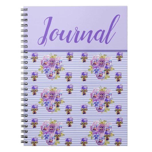 Pansy Journal Viola Paarse  Floral Flower Notitieboek (Voorkant)