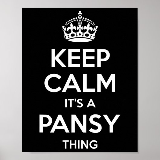 Pansy Keep Calm Persoonlijke Naam Verjaardag Grapp Poster (Voorkant)
