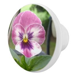 Pansy Keramische Knop (Roze & Paarse)