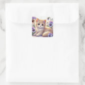 Pansy Kitten Vierkante Sticker (Tas)