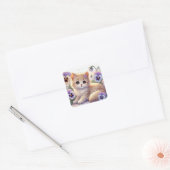 Pansy Kitten Vierkante Sticker (Envelop)