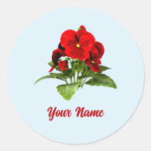 Pansy Liefhebber Bloemstuk Persoonlijk Aangepast Ronde Sticker