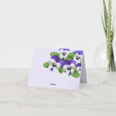 Pansy Lila Paarse Feestbloem  Bedankkaart (Achterkant)