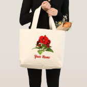 Pansy Lover Bloemen Gepersonaliseerde Aangepaste Grote Tote Bag (Voorkant (product))