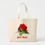 Pansy Lover Bloemen Gepersonaliseerde Aangepaste Grote Tote Bag (Voorkant)