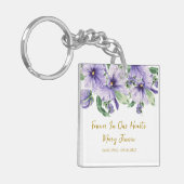 Pansy Memorial Funeral Photo Keychain (Voorkant Links)
