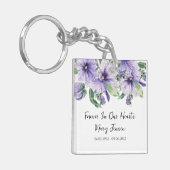 Pansy Memorial Funeral Photo Keychain (Voorkant Links)
