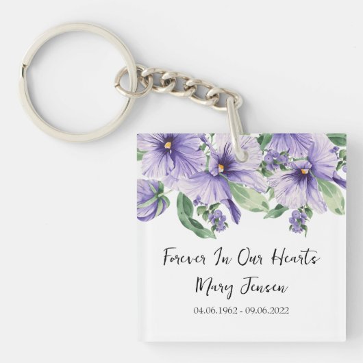Pansy Memorial Funeral Photo Keychain (Voorkant)