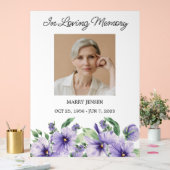 Pansy Memorial Photo Funeral Acrylic Sign Acryl Bord (Huwelijk)