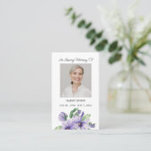 Pansy Memorial Photo Funeral Prayer Card Visitekaartje (Staand voorkant)