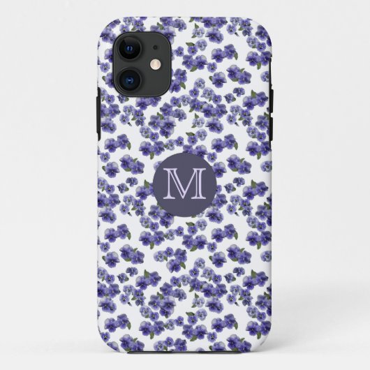 Pansy Monogram iPhone Hoesje (Achterkant)