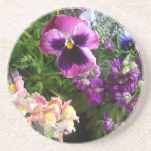 Pansy n' vrienden zandsteen onderzetter