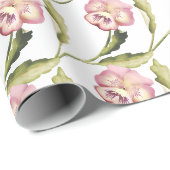 Pansy on White Background Cadeaupapier (Rol Hoek)