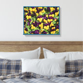 Pansy Overload Uitgerekt Canvas Print (Insitu (Slaapkamer))